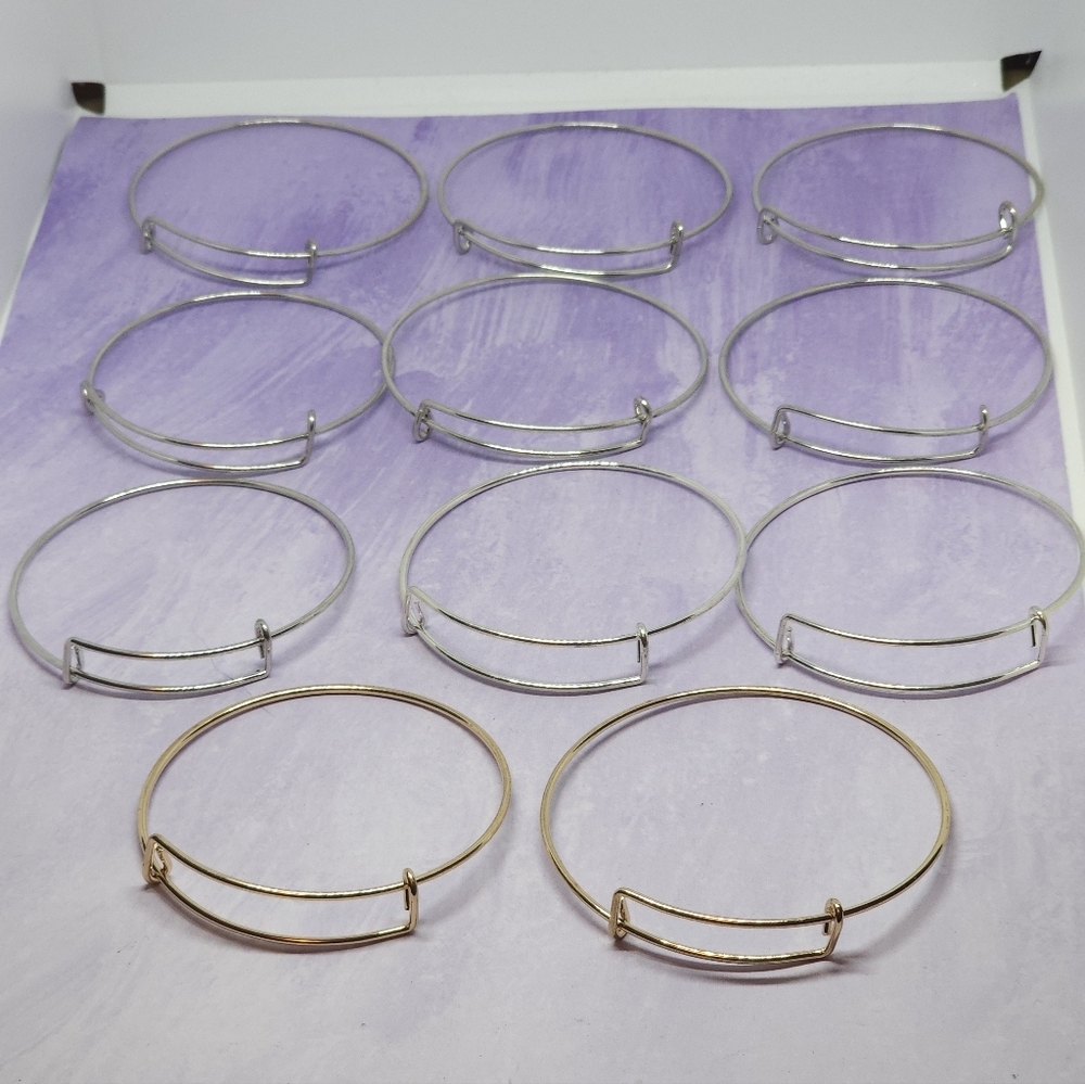 Charm Bracelet Blanks Silver & Gold Tone Set Of 11